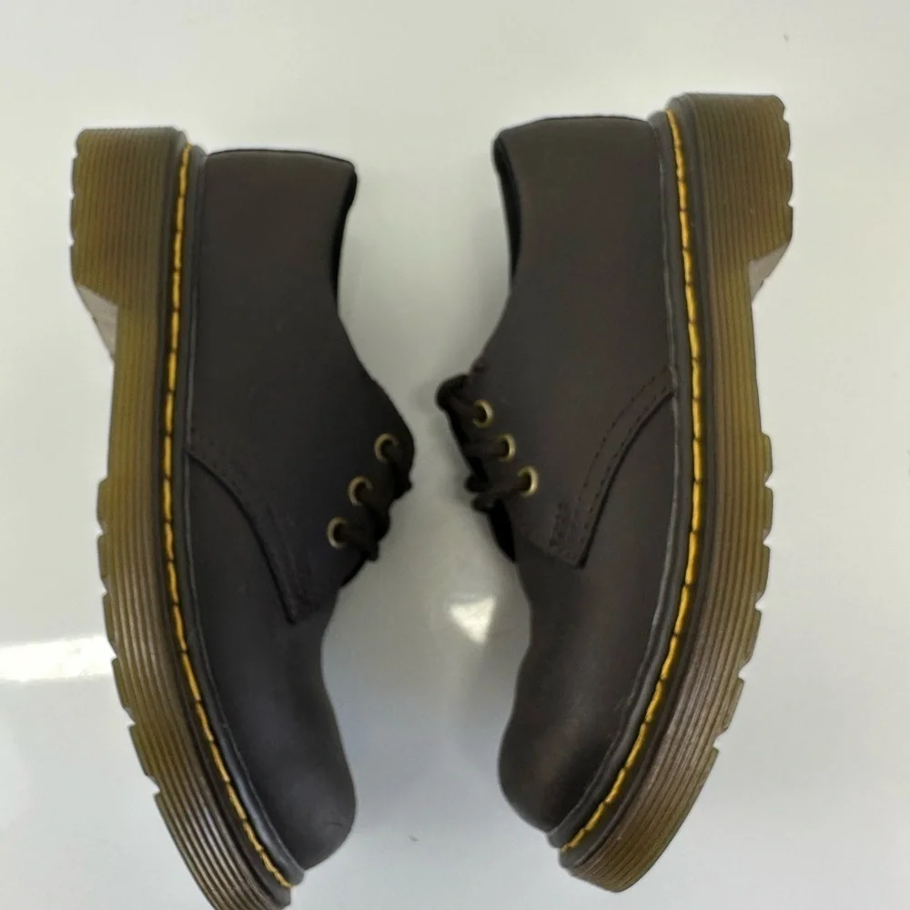 Dr. Martens 1461 J Softy Toe Dark Brown Leather Shoes KIDS Size 12